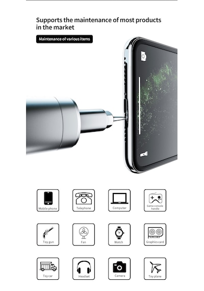 Tbk 008 Ayarlanabilir Torklu Akülü Elektrikli Tornavida 8 Kademeli 2.5 Kgf/cm 24 Uçlu 700mah Hassas Mini Tornavida Seti