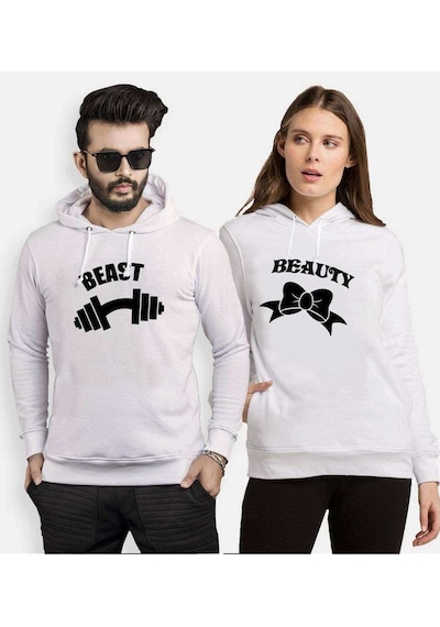 Tshirthane Beast Beauty Dumbell Kurdele Sevgili Kombinleri Kapü