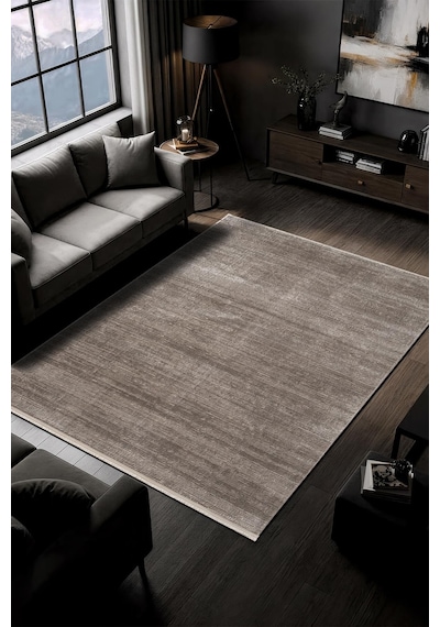 Lyka Ct024a Vızon Halı Modern Desen Pamuk Taban Yıkanabilir Salon Halısı Yatak Odası-1147 Vizon