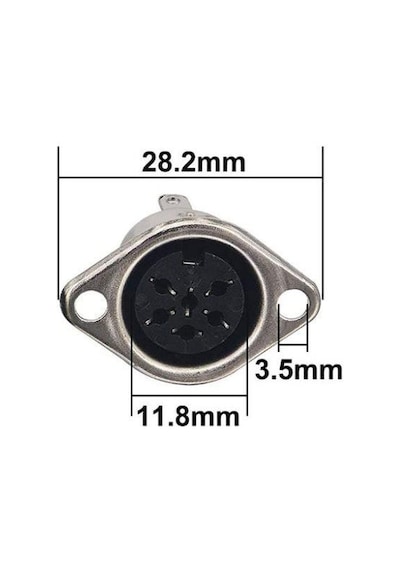 3 Pin Dişi DIN Konnektör - Flanşlı Panel Tipi