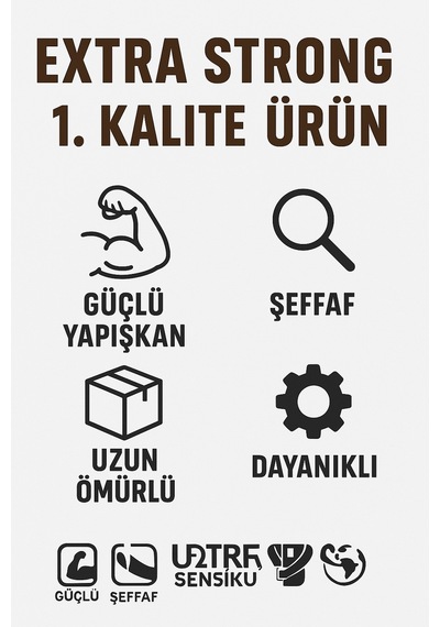 2 Adet - 100 Metre Şeffaf Koli Bandı Extra Strong 40 Micron Kalınlık, Güçlü Yapışkan Diğer
