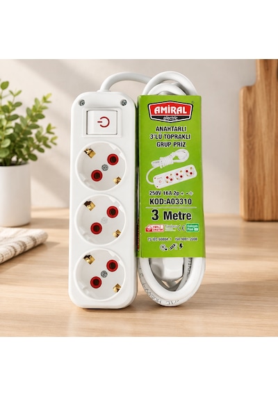 Anahtarlı 3 M Priz - 114 0
