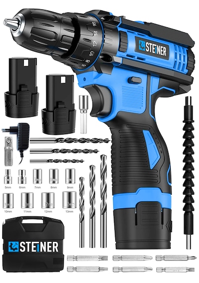 Steiner ST-128VF Li-ion Çift Akülü Şarjlı Vidalama Armut Mavi