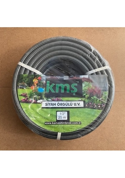Kmş Özel Uv Dayanıklı 1/2 Bahçe Hortumu Silikonlu Örgülü Hortum 25metre