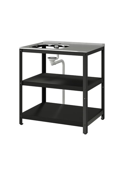 Ikea Grıllskär Dış Mekan Lavabo Ünitesi, Paslanmaz Çelik-siyah, 86x61 Cm, Bataryasız
