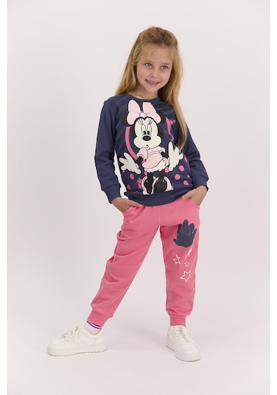 Minnie Mouse Lisanslı Koyu İndigo Kız Çocuk Eşofman Takımı Koyu İndigo