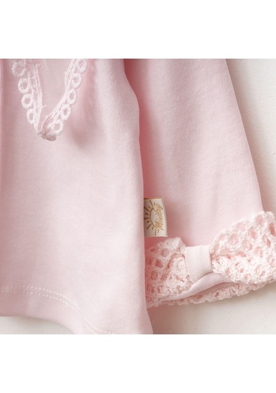 Ürünya Kız Bebek Pamuklu Uzun Kollu İşlemeli 5'li Set Pembe