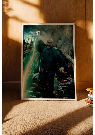 Lord Voldemort Özel Tasarım Çerçeveli Tablo - Lüks Harry Potter Karanlık Lord Sinematik Duvar Dekoru Beyaz Lord Voldemort Özel Tasarım Çerçeveli Tablo - Lüks Harry Potter Karanlık Lord Sinematik Duvar Dekoru Beyaz