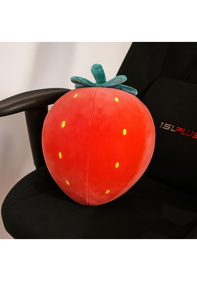 Kirmizi Çilek Figürlü Kırlent - Puffy Yastık / 33cm Çok Renkli