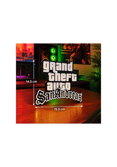 Gta San Andreas 3d Dekoratif Masaüstü Tabela Gaming Oda Dekoru