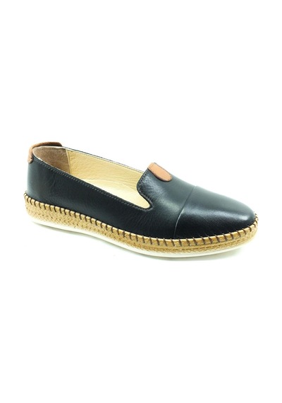 Marine Shoes Hakiki Deri Günlük Bayan Ayakkabı Siyah 86 P01