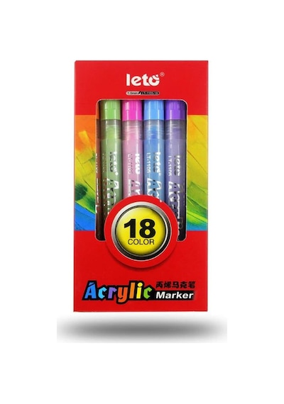 Valkyrie Leto 18 Adet Akrilik Marker Kalem Seti