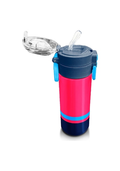 Coral High Kids Neon Mercan Lacivert Pipetli Ve Direkt İçim Çelik Termos 500 Ml 31823 Neon Mercan
