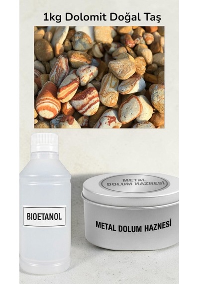 Technow Gri Dumansız Masa Şöminesi Ateş Çukuru 200ml Bioetanol+hazne