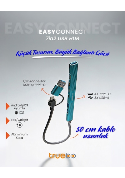 Truebo EasyConnect 7in2 Type-C / USB 3.0 Hub Truebo EasyConnect 7in2 Type-C / USB 3.0 Hub