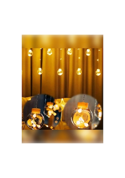 Top Led Dekoratif Saçaklı Perde Işık 8 Fonksiyonlu Fişli Günışığı Ampul Led Aydınlatma Gün Işığı