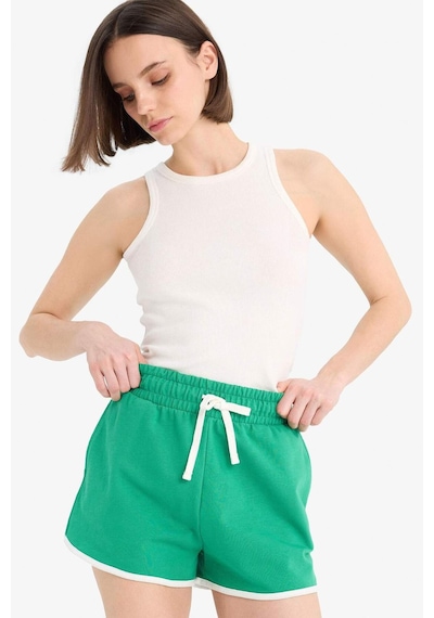 DeFacto Coool Regular Fit Esnek Belli Bağcıklı Kalın Kumaş Mini Şort A6224AX25SMGN48 Yeşil