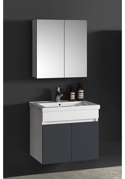 Çiğdem 65 Cm Beyaz-füme Balon Mdf Seramik Lavabolu Asma Banyo Dolabı Takımı Beyaz - Füme Çiğdem 65 Cm Beyaz-füme Balon Mdf Seramik Lavabolu Asma Banyo Dolabı Takımı Beyaz - Füme