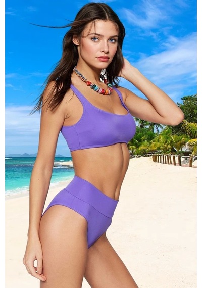 Ersefa Tasarım Bikini Takımı Özel Ergonomik Kesim Su Sporları İçin Şık D Mor