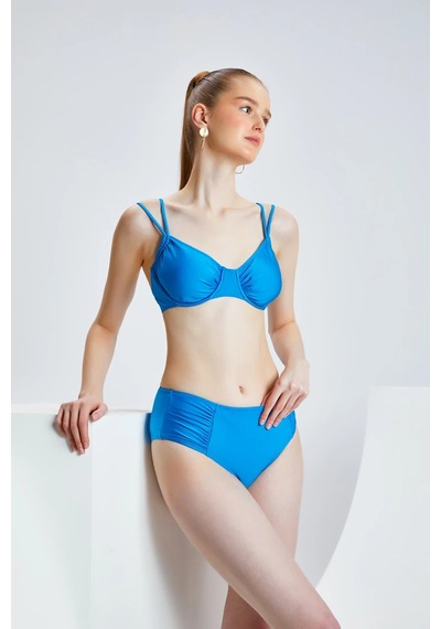 Too Salty Swimwear Kadın Büzgülü Balenli Toparlayıcı Yüksek Bel Bikini Takımı 24s101st Mavi Too Salty Swimwear Kadın Büzgülü Balenli Toparlayıcı Yüksek Bel Bikini Takımı 24s101st Mavi