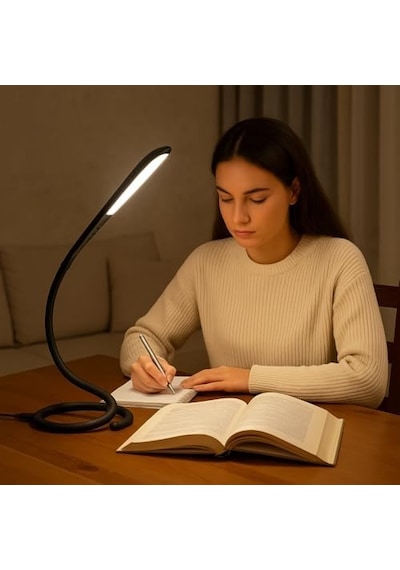 Usb Led Masa Lambası 14 Ledli, 3 Kademeli Dokunmatik Işık, Esnek Boyunlu Kitap Okuma & Çalışma Lambası .