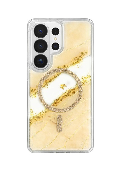 Onegif Samsung Uyumlu Galaxy S26 Ultra Lotus Simli Magsafe Kapak - Gümüş Standart