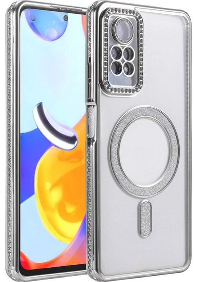 Xiaomi Redmi Note 12 Pro 4g Joke Simli Magneticsafe Kılıf Gümüş