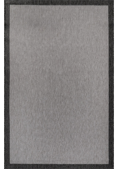 Elit Premium Sisal Jut Halı 1401 Hav Ve Toz Yapmaz Bordürlü Halı Gri-siyah Gri - Siyah