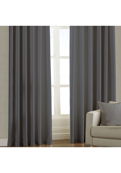 Süper Tekstil Sedef Fon Perde Koyu Gri 140 x 170 CM