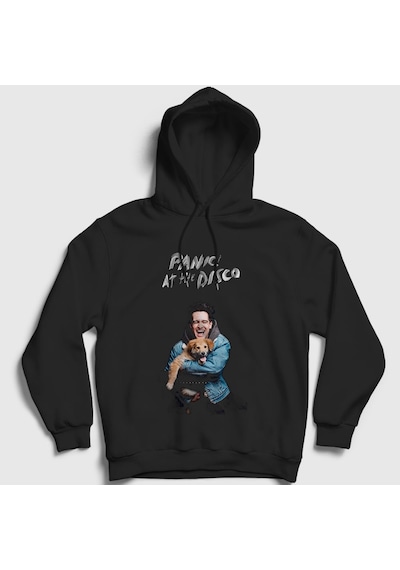 Presmono Unisex Brendon Panic At The Disco Kapüşonlu Sweatshirt Siyah