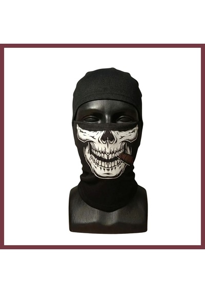 Storeşahin Unisex Kuru Kafa Puro Baskılı Balaklava 1 Adet Tek Beden Viskoz Kask İçi Outdoor Maske Shn0720 Siyah