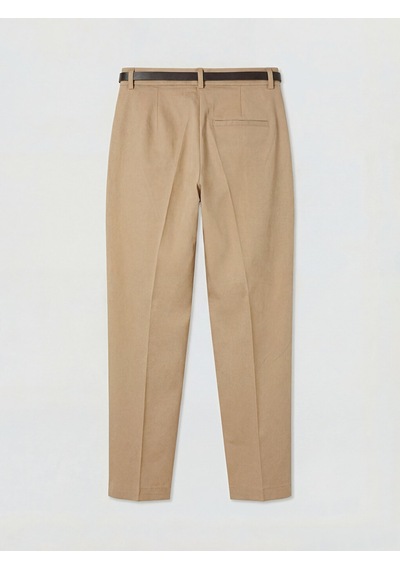 Lcwaıkıkı Classic Bej Beli Kemerli Gabardin Kadın Pantolon
