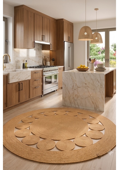 Villadia Home Textile Jüt Hasır Yuvarlak Kilim Halı Yolluk Dekoratif Örgü Halı Doğal Görünümlü Bohem Kilim Salon Oturma Odası Balkon Mutfak Yatak Odası Koridor 7209bambu Villadia Home Textile Jüt Hasır Yuvarlak Kilim Halı Yolluk Dekoratif Örgü Halı Doğal Görünümlü Bohem Kilim Salon Oturma Odası Balkon Mutfak Yatak Odası Koridor 7209bambu