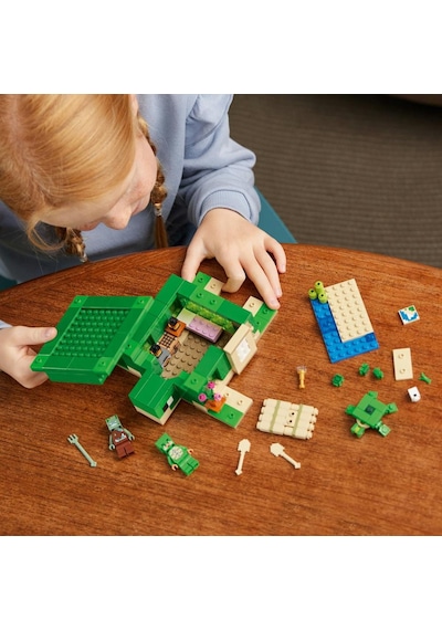 LEGO® Minecraft Kaplumbağa Plaj Evi 21254 8+ Yaratıcı Oyuncak Yapım Seti - 234 Parça