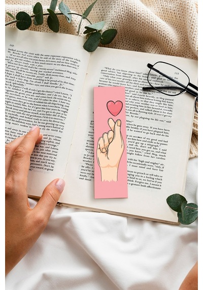 Pembe Renkli Yazılı Karışık Tasarım 10 Adet Kitap Ayraç Seti