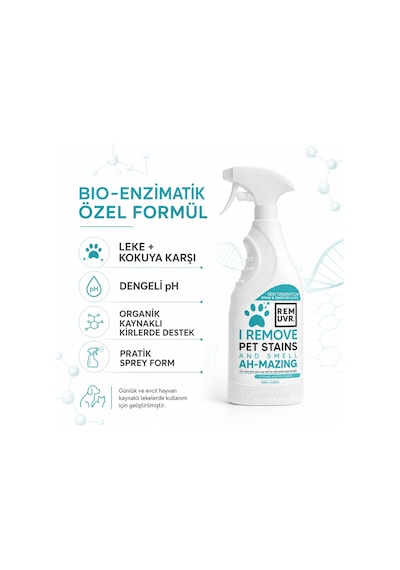 Remuvr Kediler için Leke ve Koku Giderici Sprey 750 ml