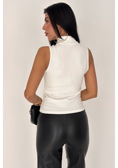 Noa & Noa Kadın Kolsuz Boğazlı Basic Body Sleek Core Beyaz Noa & Noa Kadın Kolsuz Boğazlı Basic Body Sleek Core Beyaz