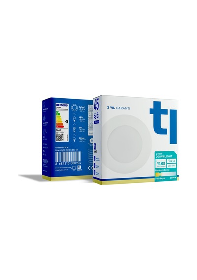 Redeem C10W Downlight, Titreşimsiz, Göz Konforu, 597 Lümen, Tatlı Beyaz, 3500 Kelvin Beyaz