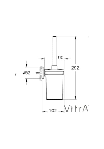 9022962366704 - VitrA Ilia A44201 Tuvalet Fırçalığı, Krom Beyaz - Krom