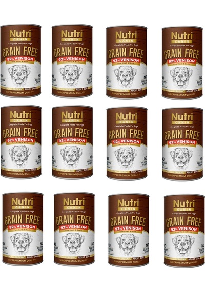 Nutri Canin Tahılsız %92 Geyik Etli Konserve Yetişkin Köpek Maması 12 x 400 G