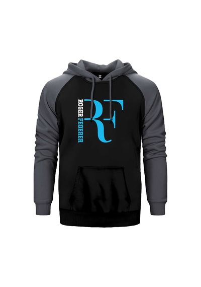 Roger Federer Blue Logo Sarı Renk Reglan Kol Sweatshirt / Hoodie