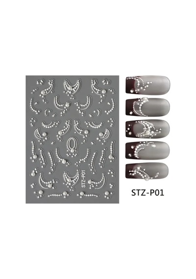 Nailist Fransız İnci Yapışkanlı Tırnak Sticker Nailart Tırnak Dövmesi No.1
