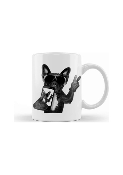 The French Bulldog Kupa Bardak Porselen Karışık