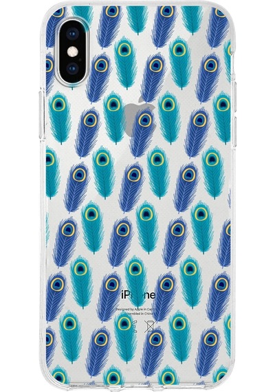 Apple Uyumlu iPhone Xs İle 1mm Slim Fit Nazar Boncuğu 4 Baskılı Şeffaf Kılıf