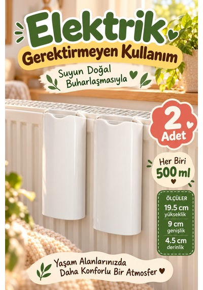 Beyaz Kalorifer Suluğu 2'li Set Her Biri 500 Ml Askılı Petek Su Haznesi Evde İçin Radyatör Aksesuarı