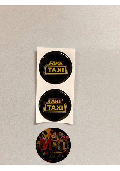 Fake Taksi Damla Sticker Etiket Kabartmalı 3d Silikon Direk Arması Fake Taksi Epoksi 2adet 3,5x3,5cm siyah