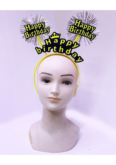 Happy Birthday Neon Sarı Tacı