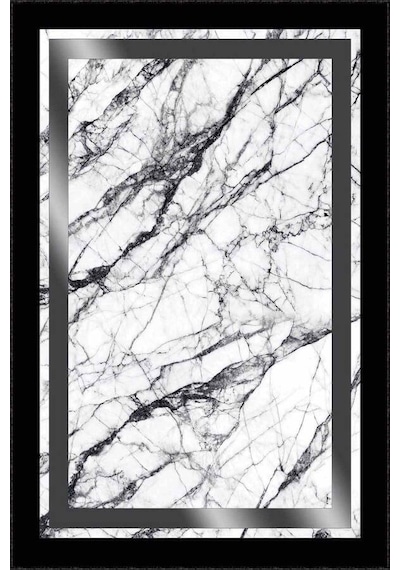 Siyah Silver Çerçeveli Kaymaz Tabanlı Dekoratif Halı Rv109n11 Siyah - Silver