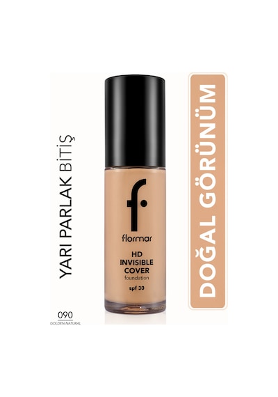Flormar Doğal Bitişli Fondöten- Invisible Cover HD Fdt. - 090 Golden Natural - 8682536059114