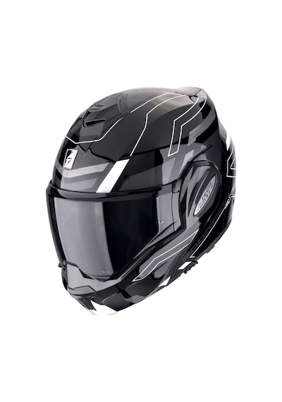 Scorpion Exo-tech Evo Conquer Çene Açılabilir Motosiklet Kaskı Siyah Beyaz Siyah - Beyaz